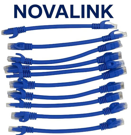 Dây nhảy cat6 Novalink dài 0.2m chính hãng Mã NV-20114A chuẩn gigabit, dây nhảy mầu xanh 20cm